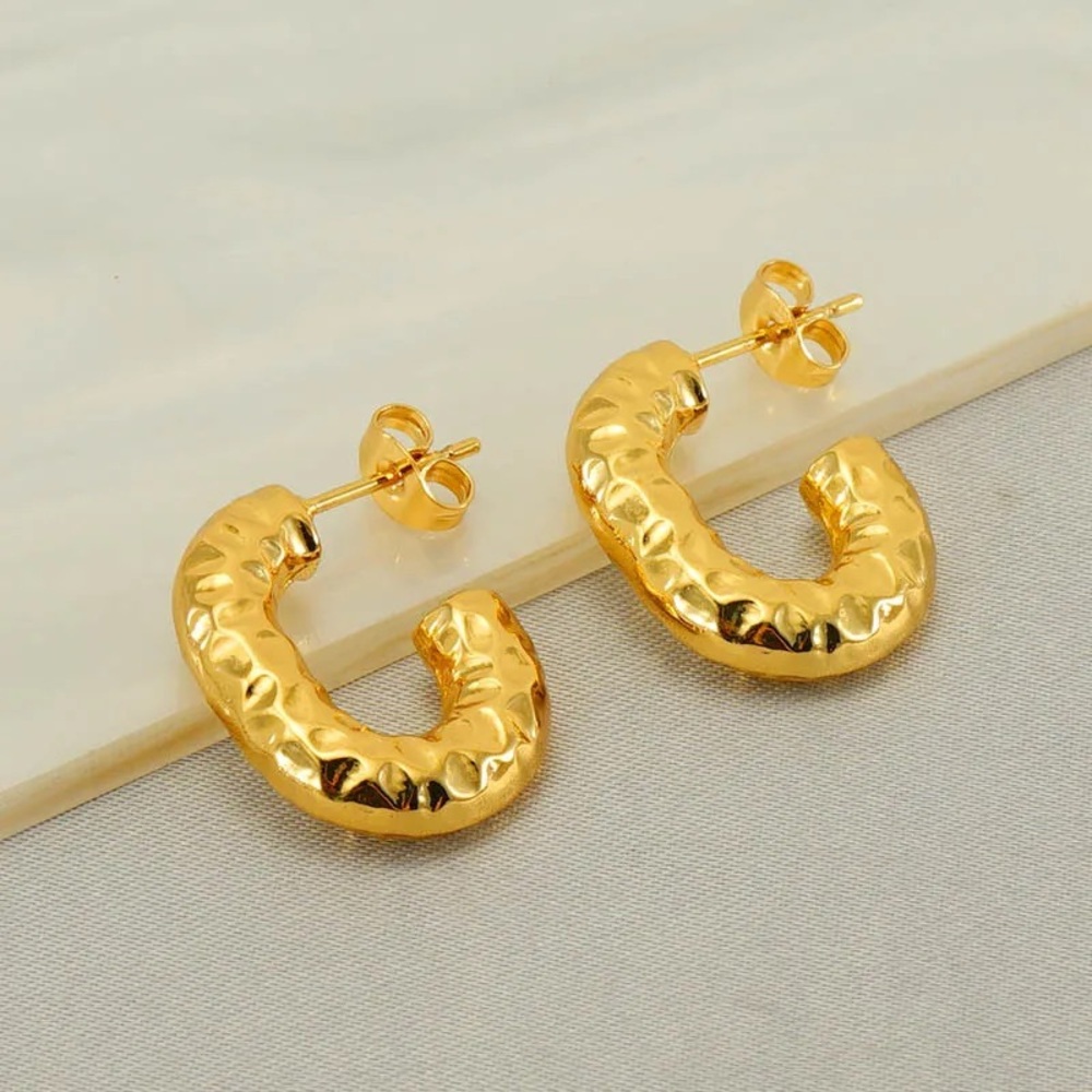 NEW💎18K Gold Plated Chunky Hoop Earrings*Small Chunky Hoops*